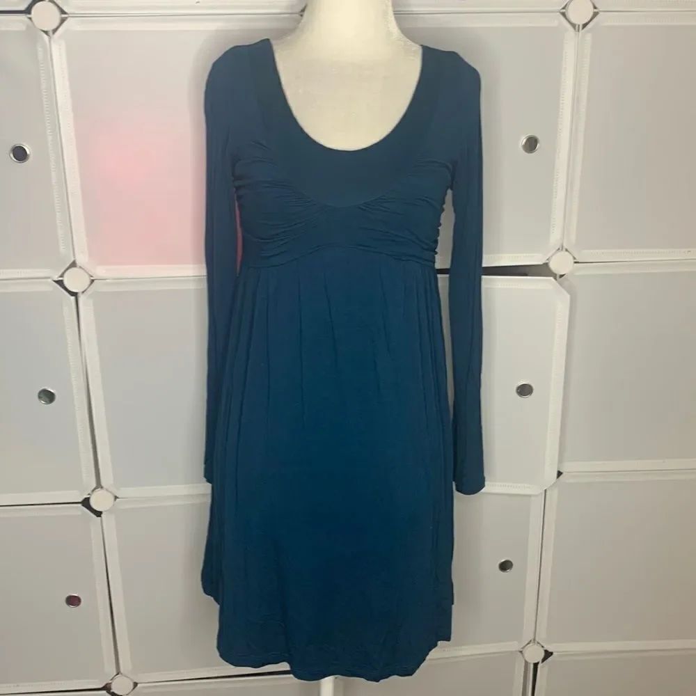 Forever 21 Teal Long Sleeve Baby Doll Dress Size Small